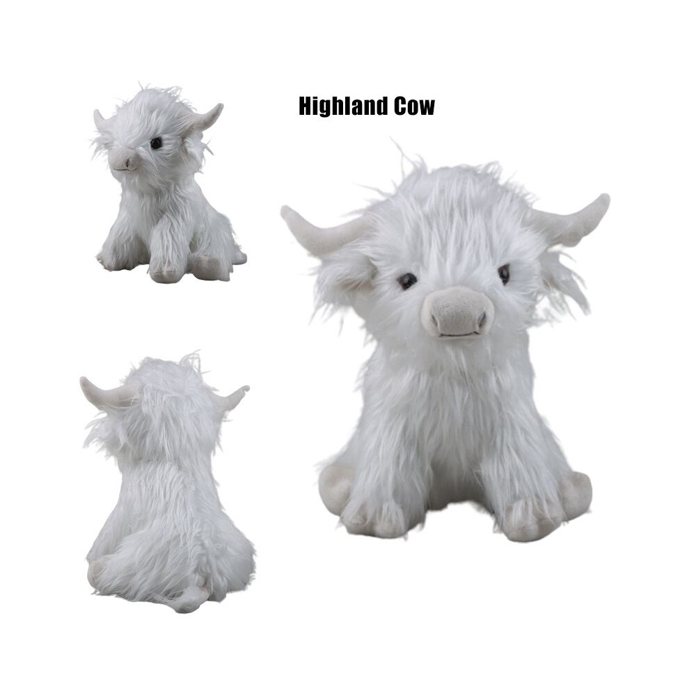 Highland 94in Scottish Cow Plush Toy White Simulation Longhaired Doll Gift Kid