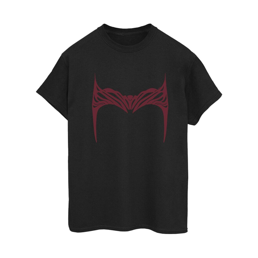 (3XL, Black) Marvel Womens/Ladies Doctor Strange Wanda Crown Cotton Boyfriend T-Shirt