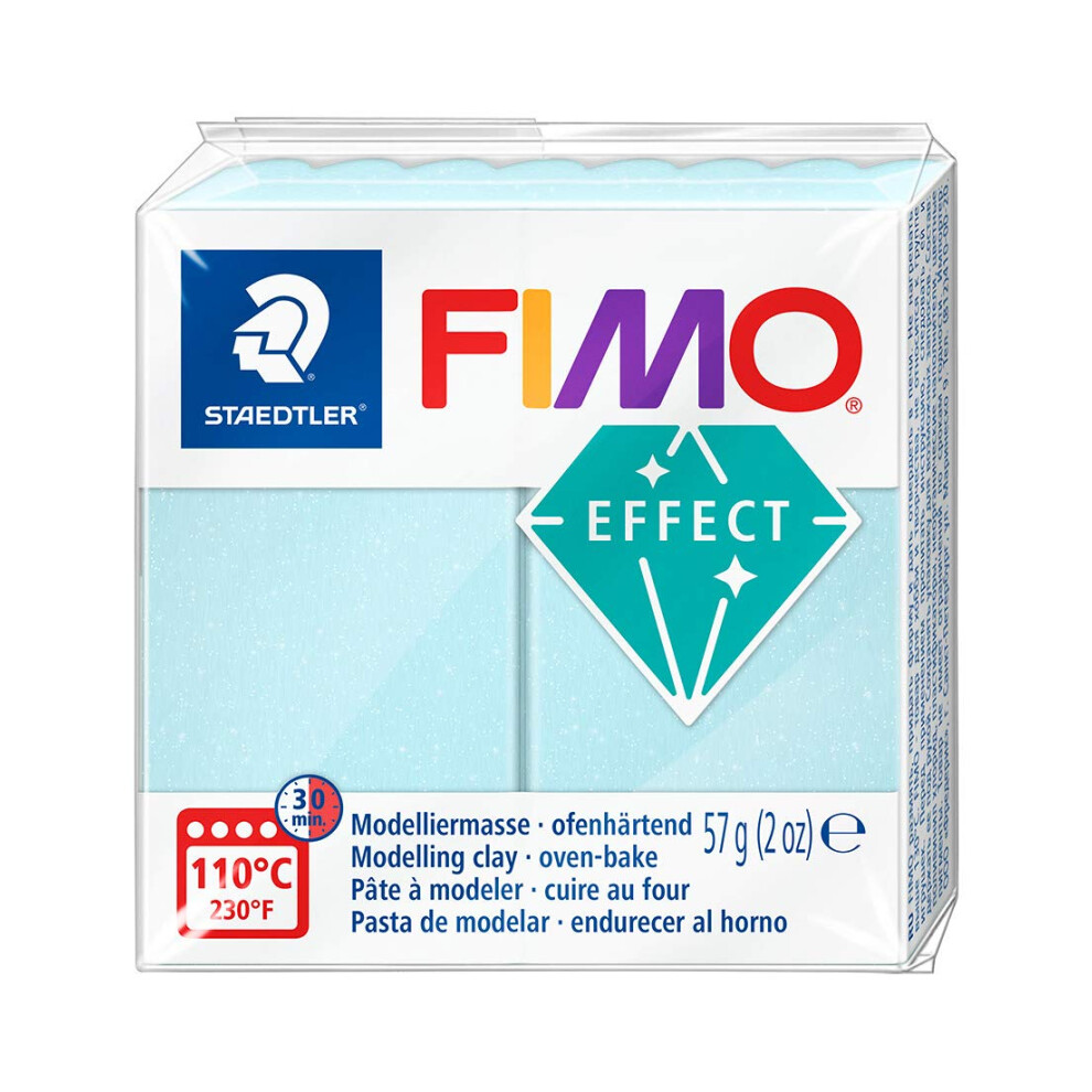 Staedtler FIMO Effects Polymer Clay - -Oven Bake Clay for Jewelry  Sculpting  Ice Blue Quartz 8020-306