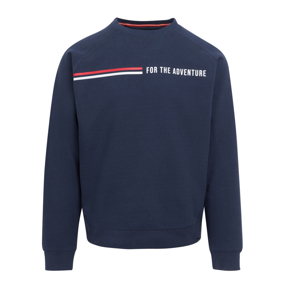 (L, Navy) Regatta Mens Nithsdale Stripe Crew Neck Sweatshirt