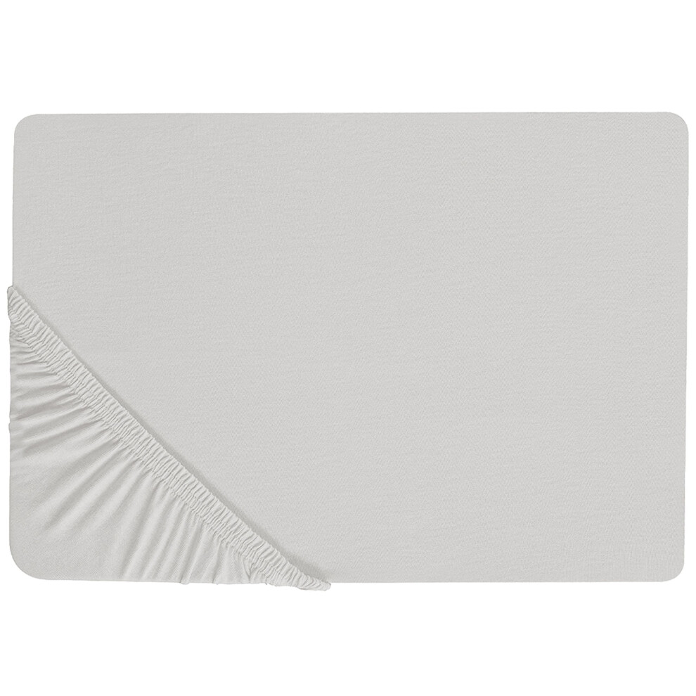 Fitted Sheet JANBU Cotton 160 x 200 cm Light Grey