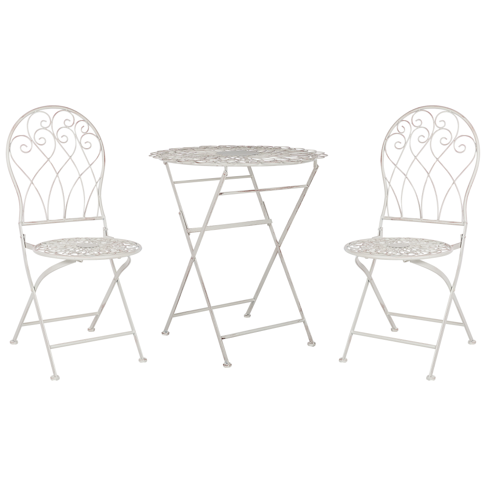 Bistro Set Folding STIFFE Metal White