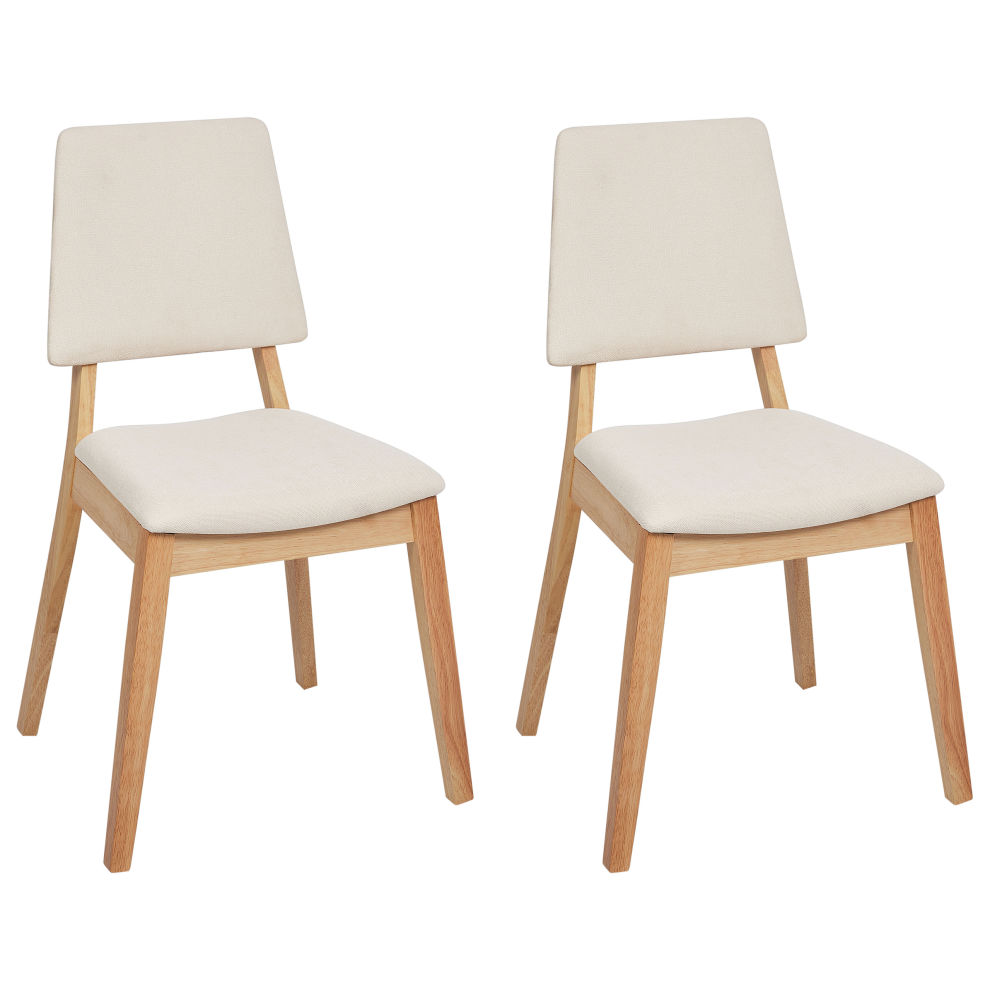 Set of 2 Dining Chairs MERRILL Wood Light Beige