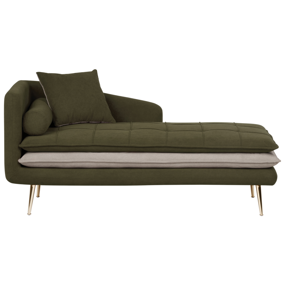 Left-Hand Chaise Lounge GONESSE Fabric Green
