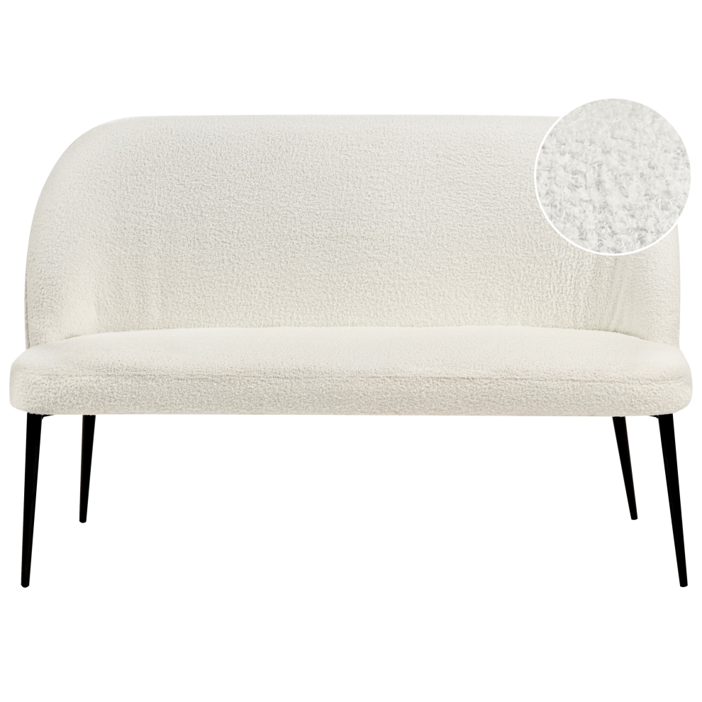 Upholstered Bench 2 Seater OSBY Boucle White