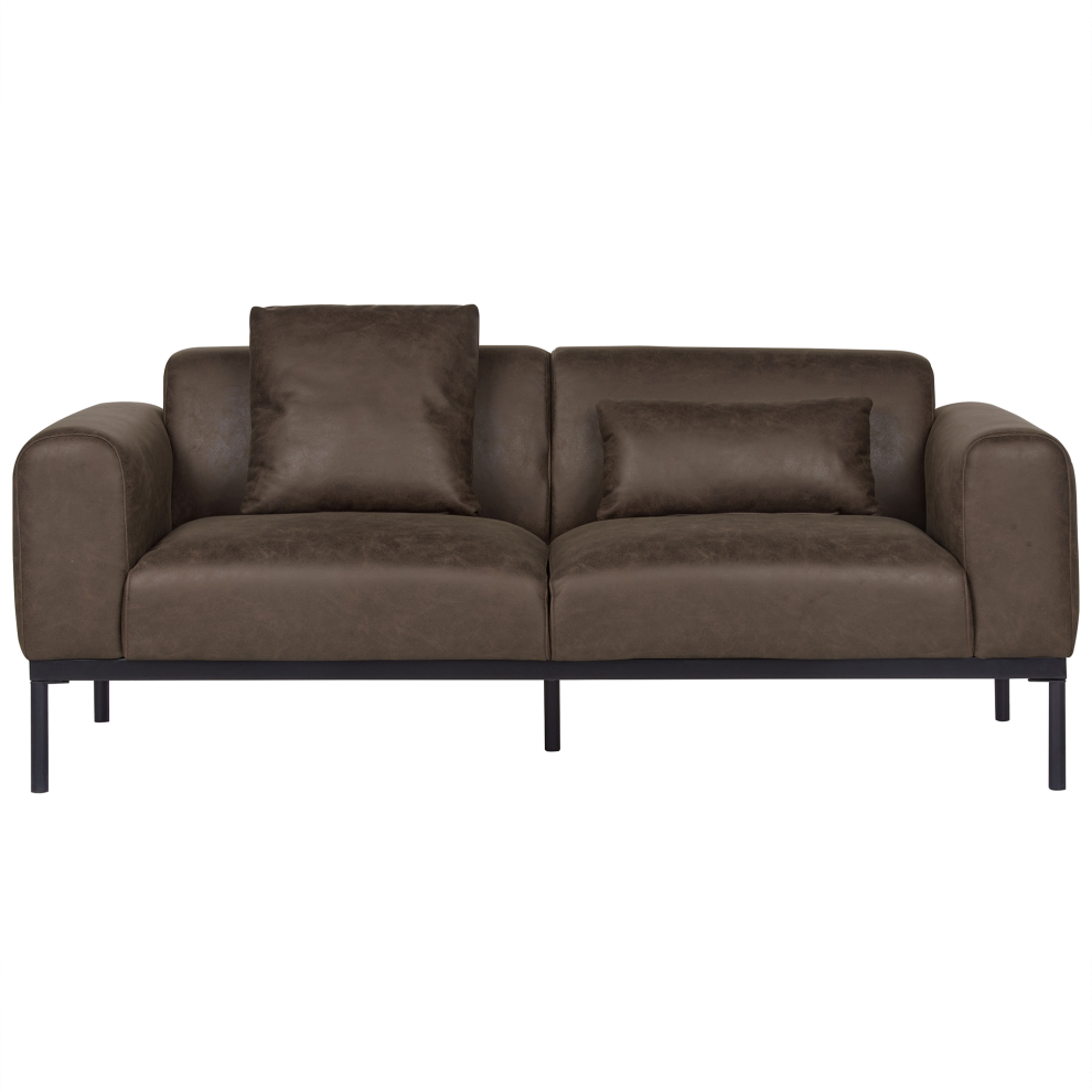 Sofa 2 Seater MALMOS Faux Leather Dark Brown
