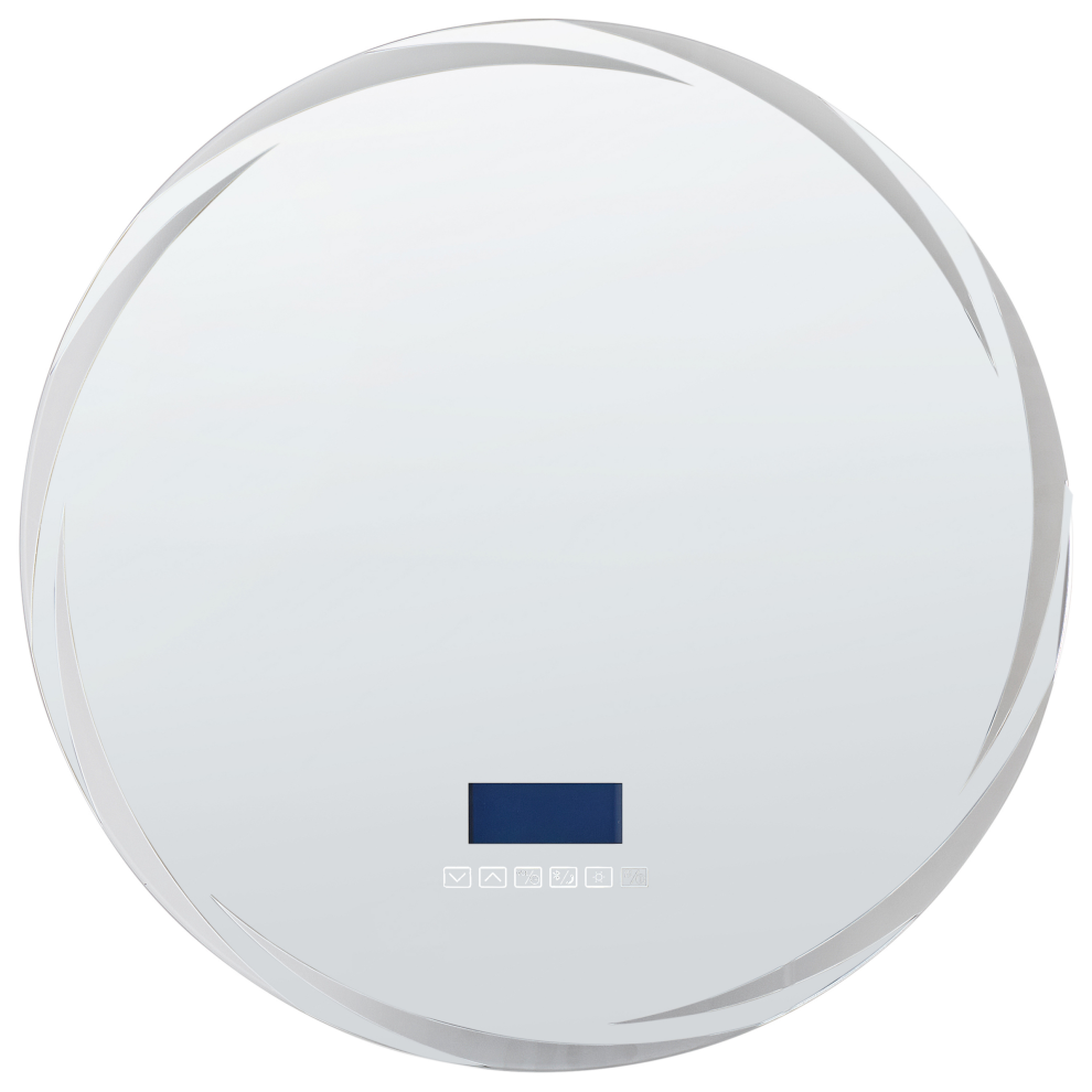 LED Bathroom Mirror TANAY 60 cm 60 cm with Built-In Bluetooth Speaker Silver