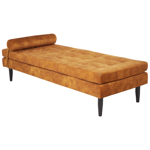Beliani Velvet Chaise Longue Yellow USSEL