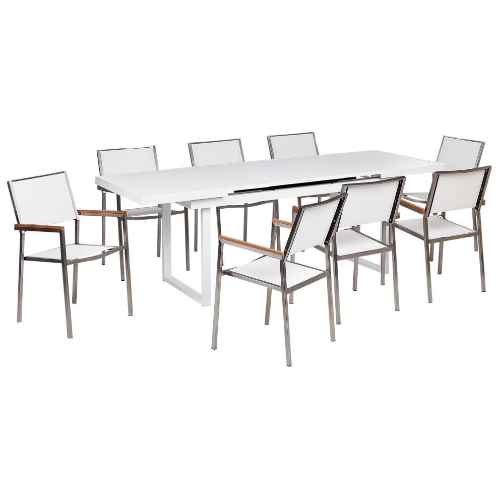 Garden Dining Set 8 Seater VALCANETTO/GROSSETO Metal White
