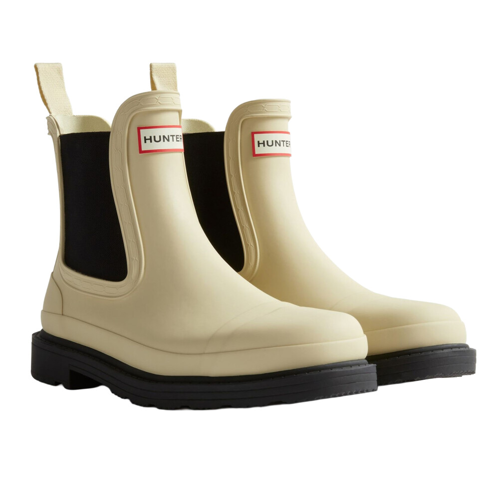 (5 UK, Gravel/Black) Hunter Mens Commando Chelsea Boots
