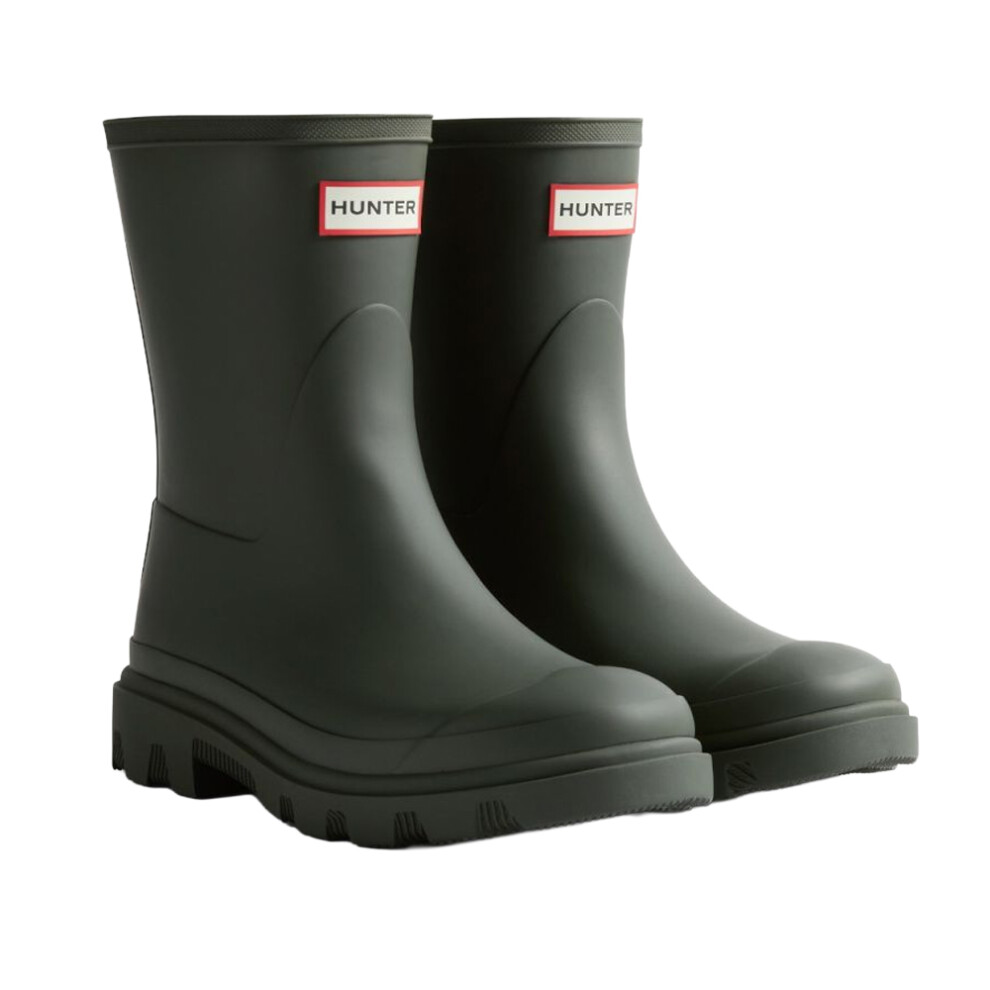 (6 UK, Dark Olive) Hunter Mens Downpour Short Wellington Boots