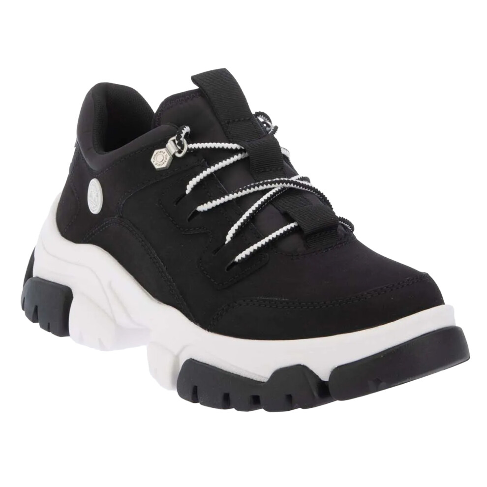 (3.5 UK, Black/White) Timberland Womens/Ladies Leather Low Lace Up Trainers