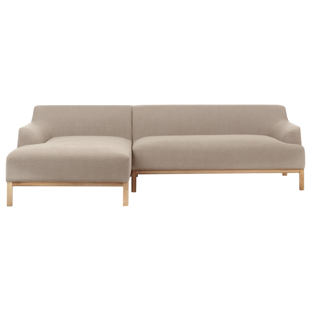 Corner Sofa 3 Seater SOSJO Fabric Taupe Right Hand