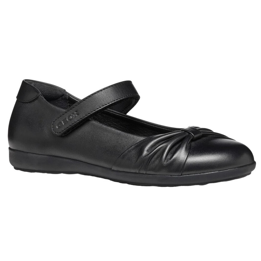 (6 UK Child, Black) Geox Girls J Iberide F Leather School Shoes