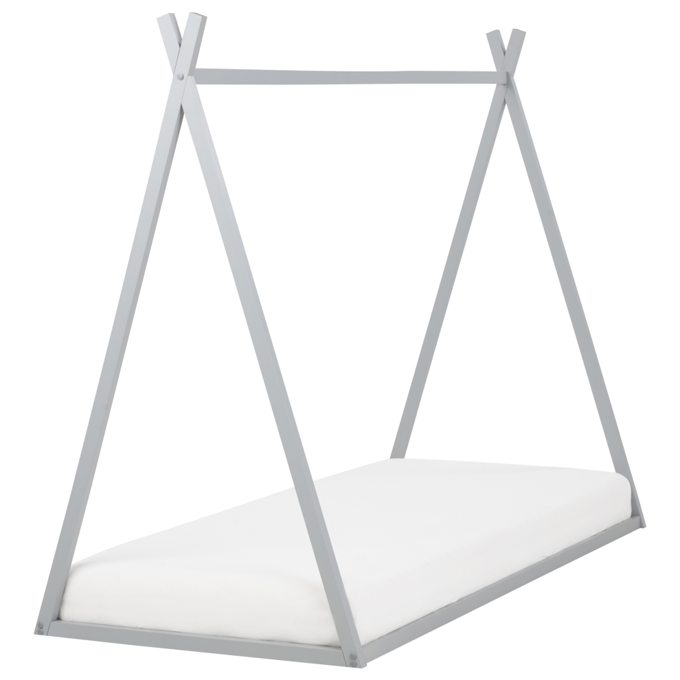 Kids Bed Teepee Pine Wood SAURAT 90 x 200 cm (EU Single) Grey