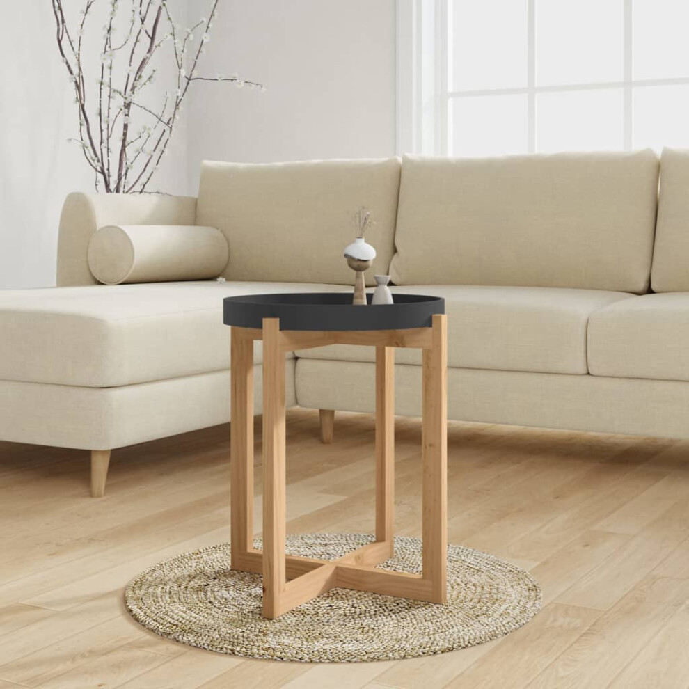 Table basse vidaXL noire 41,9 x 41,9 x 48,1 cm, bois d'ing   nierie et pin massif