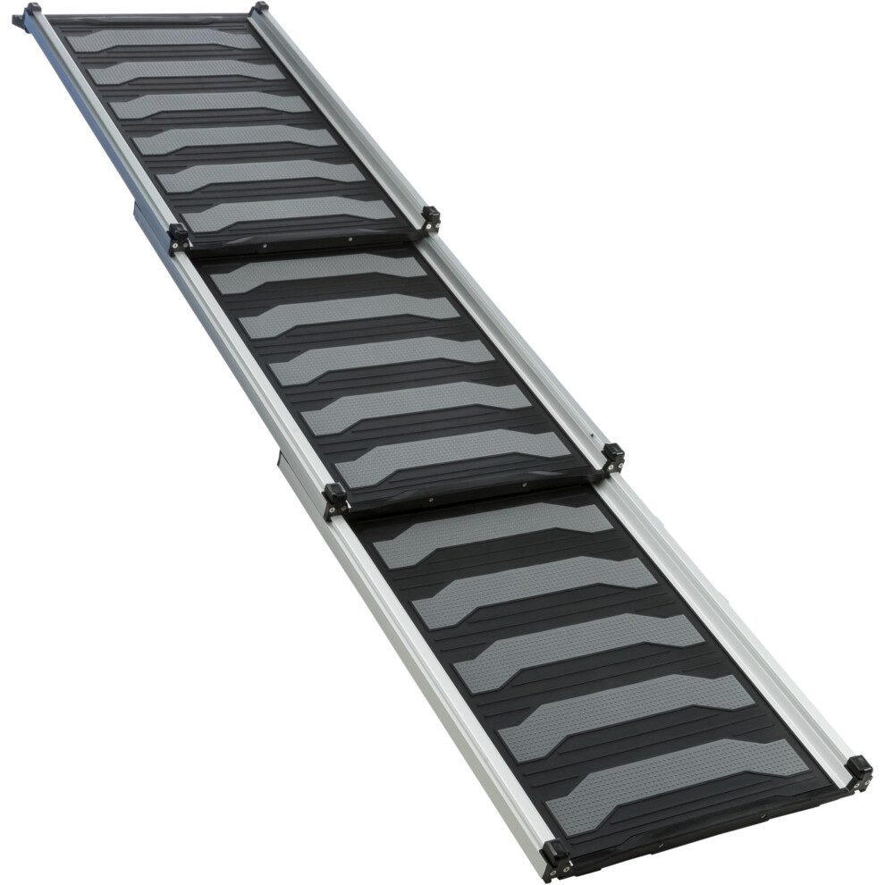 TRIXIE Heavy Duty 69"""" Telescoping Pet Ramp  Lightweight Aluminum  Portable Dog Ramp  Car Ramp  Extra Long