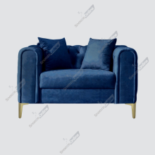 (Blue Velvet, 1 Seater Aramchar) Plush Velvet Chesterfield Sofas & Couches Stylish 3+2 Seater Sofa Set, Armchair For Living Room