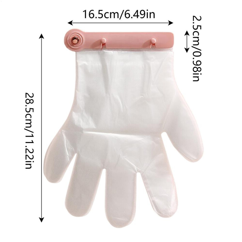 (Pink) Gloves Clip Wall Mounted Punch-Free Storage Holder Organizer Dispenser Gloves Dispenser Holder Home Organizer With 100Pcs Gloves 6281950646461