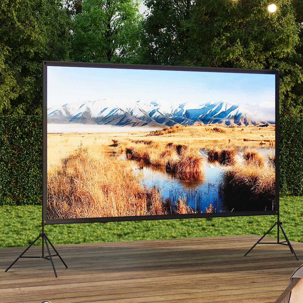 120" 3D 4K HD Outdoor Indoor 16:9 4K Portable Projector Screen with Stand