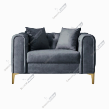 (Steel Velvet, 1 Seater Aramchar) Plush Velvet Chesterfield Sofas & Couches Stylish 3+2 Seater Sofa Set, Armchair For Living Room