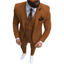 (brown, 7XL) Mens Suits Slim Fit 3 Piece Suit One Button Formal Wedding Groomsmen Prom Tuxedo Jacket Pants Vest Set