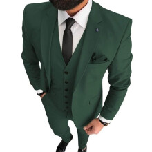 (dark green, 5XL) Mens Suits Slim Fit 3 Piece Suit One Button Formal Wedding Groomsmen Prom Tuxedo Jacket Pants Vest Set