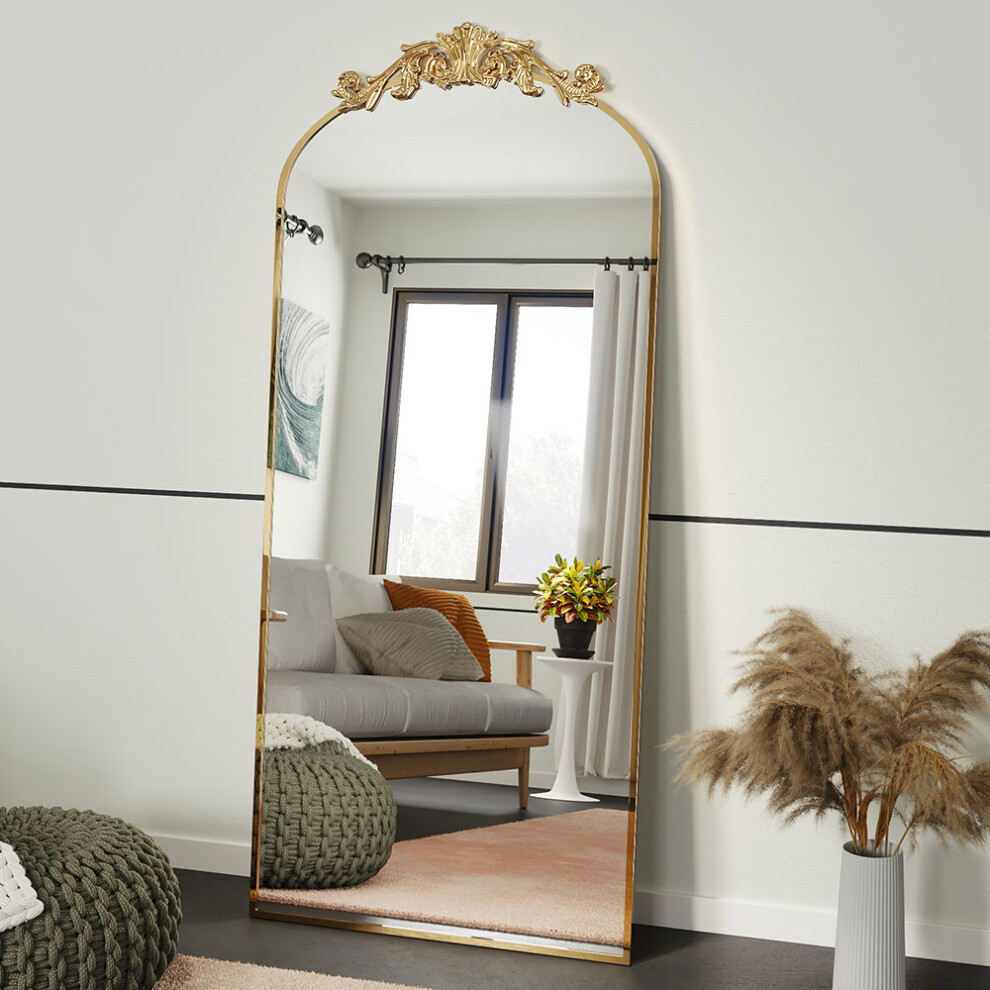 80cm W x 180cm H Vintage Gold Decorative Wall Mirror