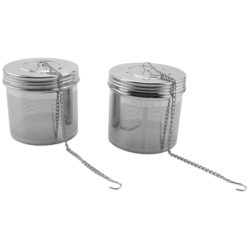 2 Pack Large Tea Ball Infuser for Loose Leaf & Spice Cooking, Threaded Lid, Extra Fine Mesh Strainer 2