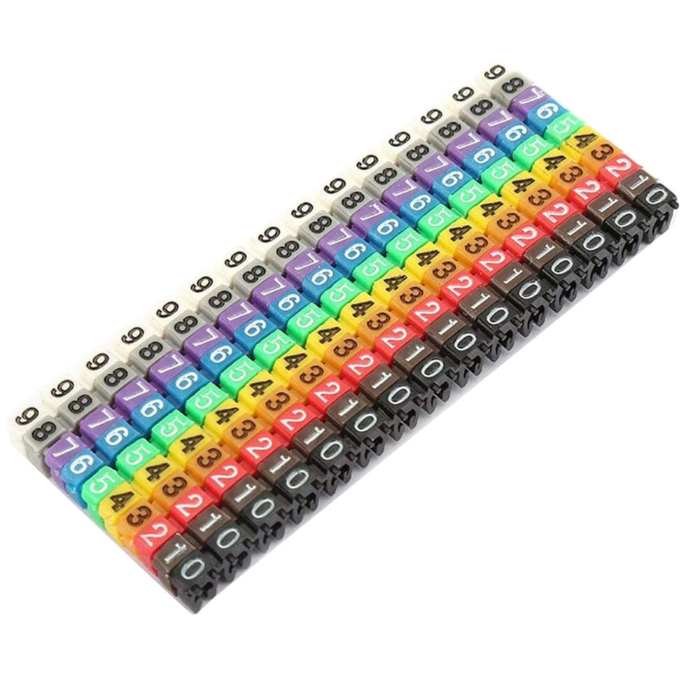 Clip-On String Cable Marker Boxed Plastic Number Wire Label Tube Set Color (150Pcs Kcm-1.5Mm) 4851820447386