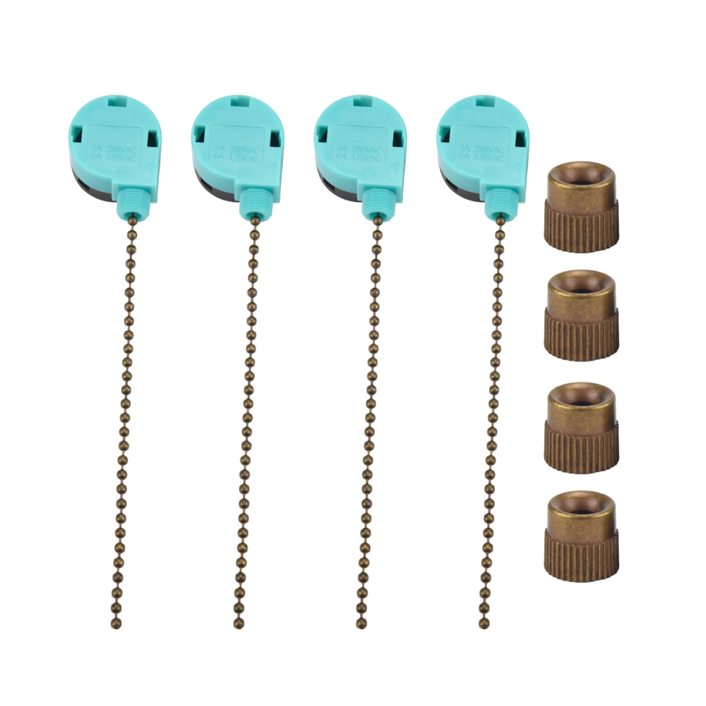 4Pcs Ceiling Fan Switch Ze-268S6, 3 Speed 4 Wire Control Pull Chain Cord Appliances Parts (Bronze) 4851820447812