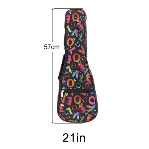 Bolsa para ukulele portátil de 21 polegadas, estojo macio de esponja de 10 mm, mochila à prova d'água para mini guitarra, multicolorida C 2