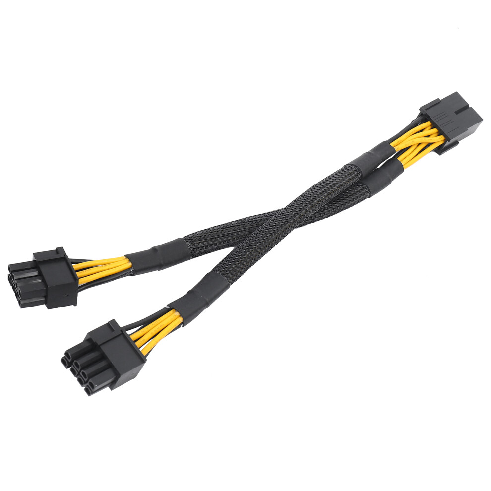 1Pcs Gpu Pcie 8 Pin Female To Dual 2X (6+2) Male Pci Express Power Adapter Braided Y-Splitter Extension Cable,20Cm 4851820461184