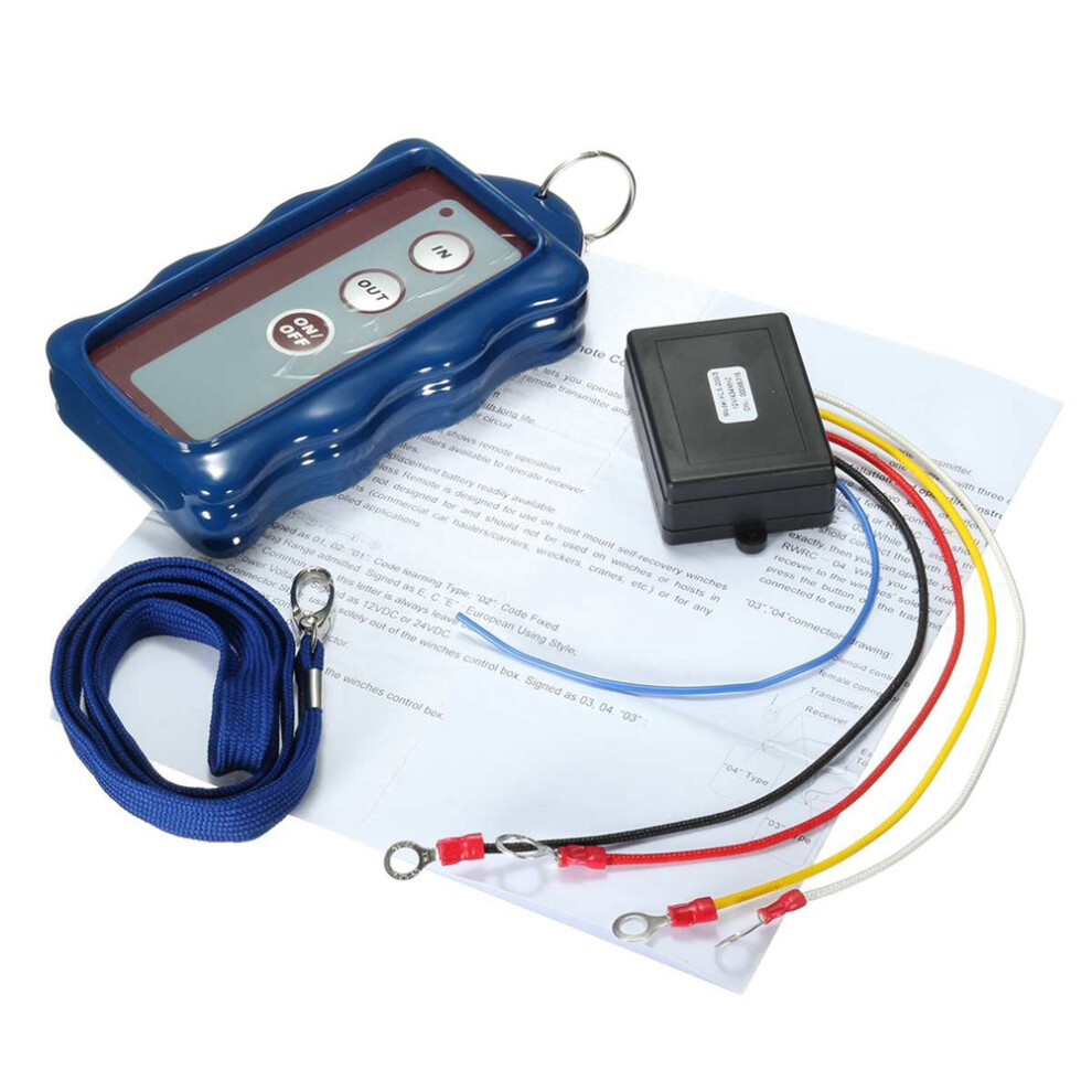 12V 433Mhz 50Ft Winch Wireless Remote Control Switch Kit Universal For Truck Atv Suv Vehicle Trailer 4851820460576