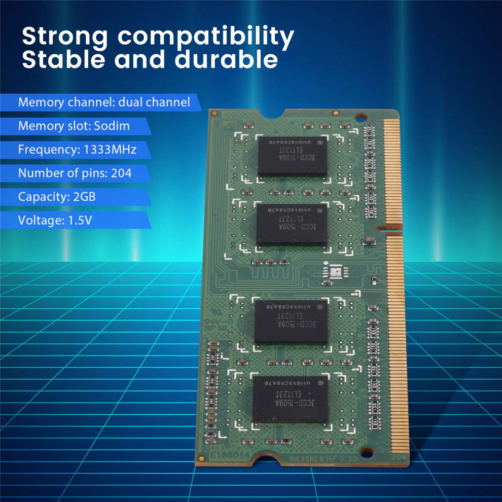 Ddr3 2Gb Sodimm Ram Memory 1Rx8 Pc3-10600S 1333Mhz Laptop 204Pin 1.5V Modules 4851820466509