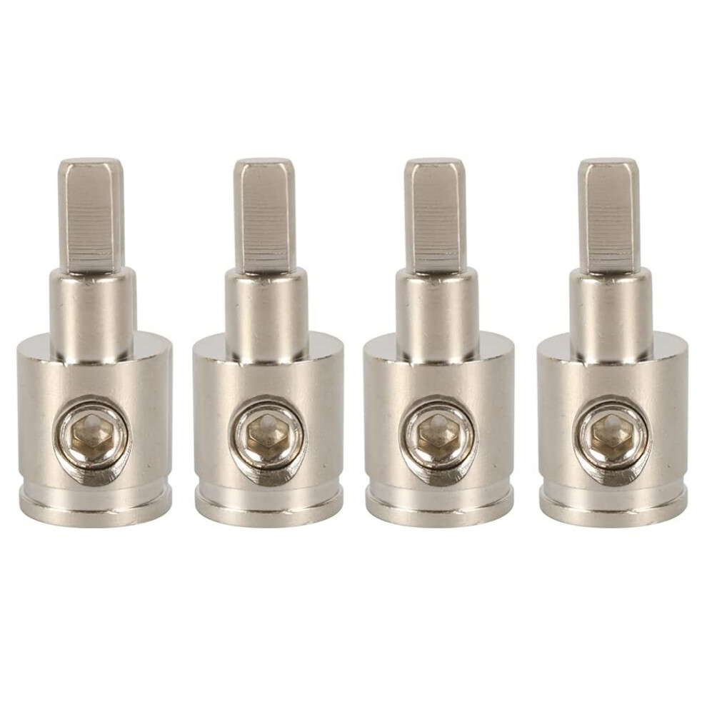 Amp Input Reducer 0 Gauge To 4 Wire Power/Ground Ga Adapters Nickel Plated Brass 4Pcs 4851820468725