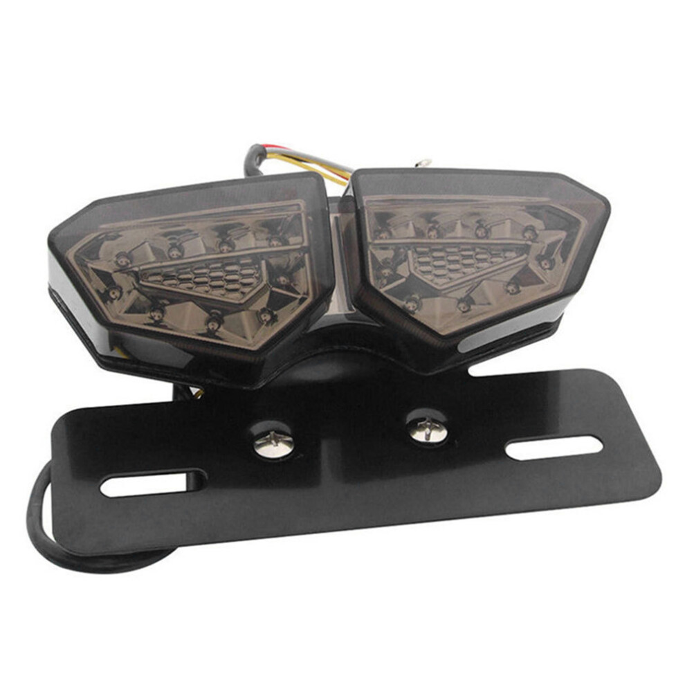 Motorcycle Tail Smoke Led Brake Tail Turn Signal License Plate Integrated Light 4851820478373