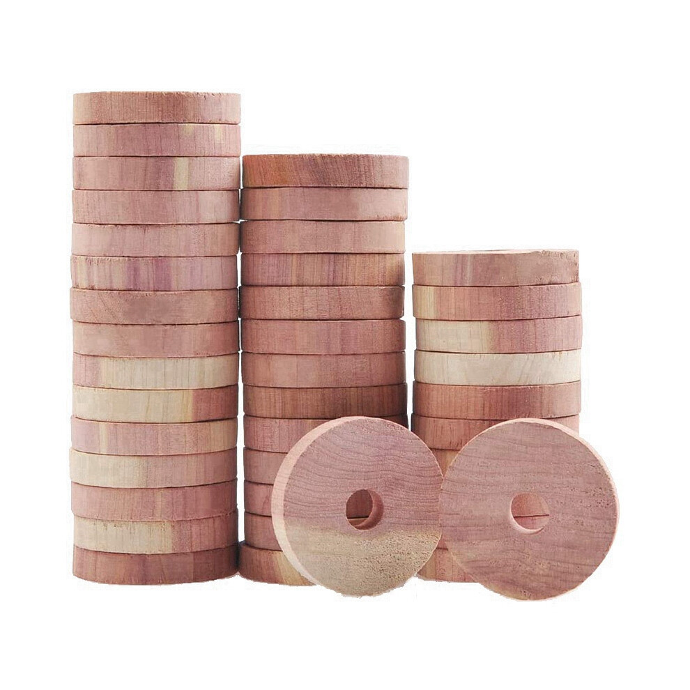 40 Confezioni Di Blocchi Di Cedro Aromatico Per Riporre I Vestiti, Grucce Ad Anelli In Legno Naturale, Contenitori Per Armadi E Cassetti-image