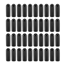 100 peças de tampas de borracha para extremidades de 4 mm de diâmetro interno em PVC, tampas de parafuso redondas, protetores de rosca, pretos