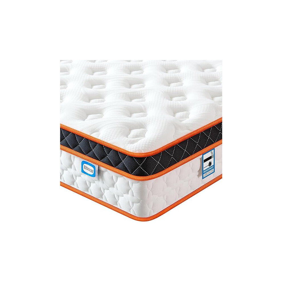 Double Mattress 4FT6, Gel Memory Foam,  Medium Firm Pocket Sprungs , Orthopedic Mattress for Back Pain Relief 135x190x23cm-image-OPC-PGWZQZB-NEW