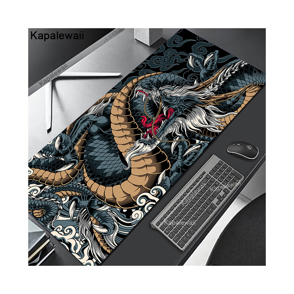 (300x800x2mm-WA00152)Grand tapis de souris de jeu Oni, tapis de bureau noir japonais, grand tapis de