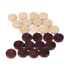(Senza dadi) 24 pezzi/set di pezzi da dama rotondi in legno per accessori da gioco del backgammon e