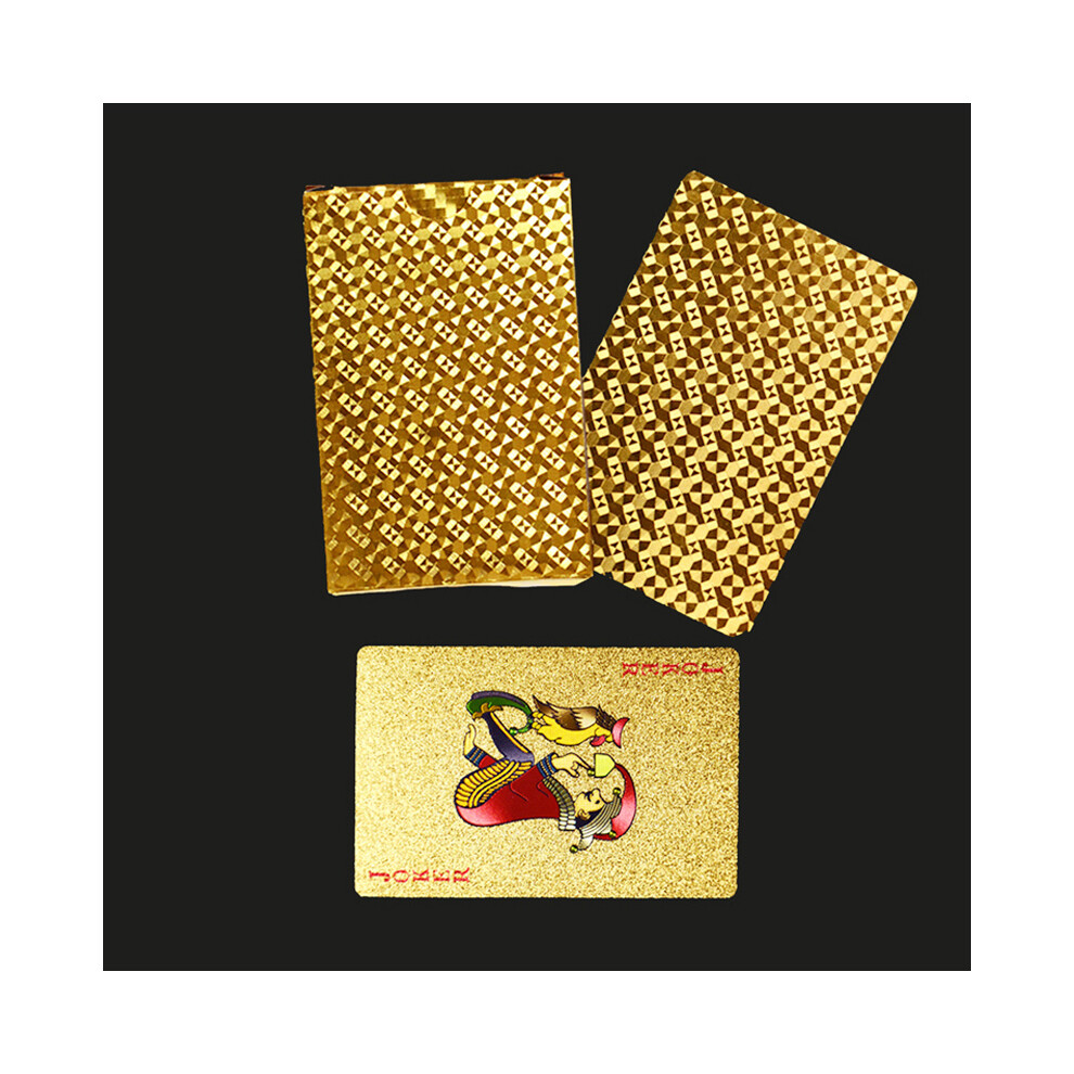 (Plaid doré) 54 pièces/ensemble de cartes de poker en papier imperméable à motif dollar en feuille d'or