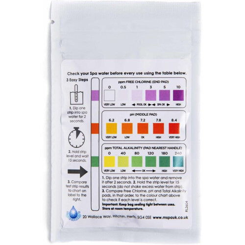 Chlorine Dip Test Strips Hot Tub PH Alkaline Spa Pool Tester 100Pcs