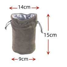 (Gris clair) Sac à dés, porte-dés, jeu de rôle, sac à cordon en velours de haute qualité, emballage