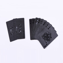 (Schwarzer Totenkopf) 24K Gold Spielkarten Kunststoff Pokerspiel Deck Folie Pokerpackung Magic Cards