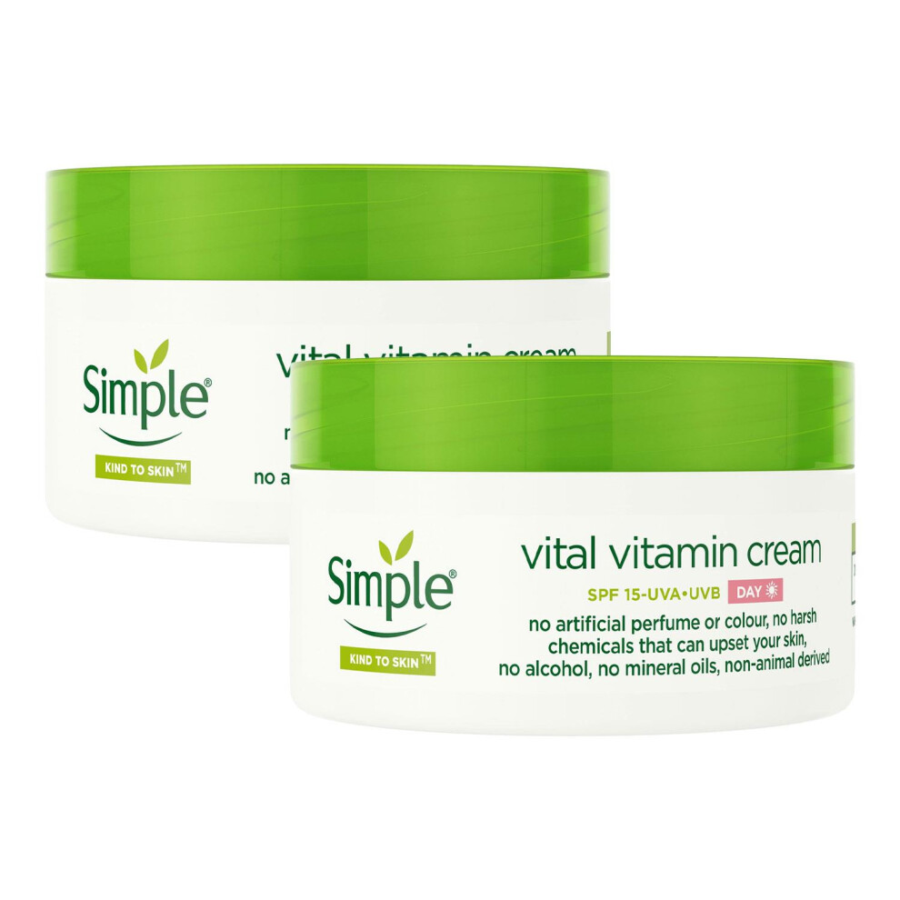 Simple Kind To Skin Day Cream Spf 15 Vital Vitamin 50Ml, 2 Pk