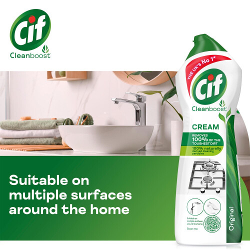 Cif Cif Cleanboost Cream Original Multipurpose Cleaner 750ml, 2pk 1
