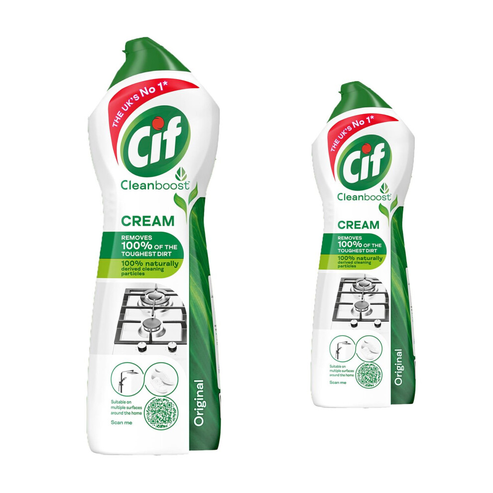 Cif Cleanboost Original Multipurpose Cleaner 750Ml, 2Pk Cream