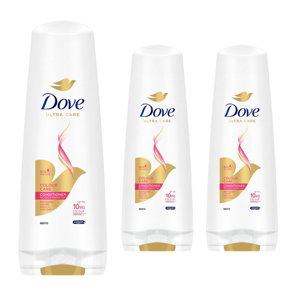 Dove Colour Care Conditioner For Coloured Hair - 3 X 350 Ml, Vibrant Colour, Silky & Manageable (69651950)